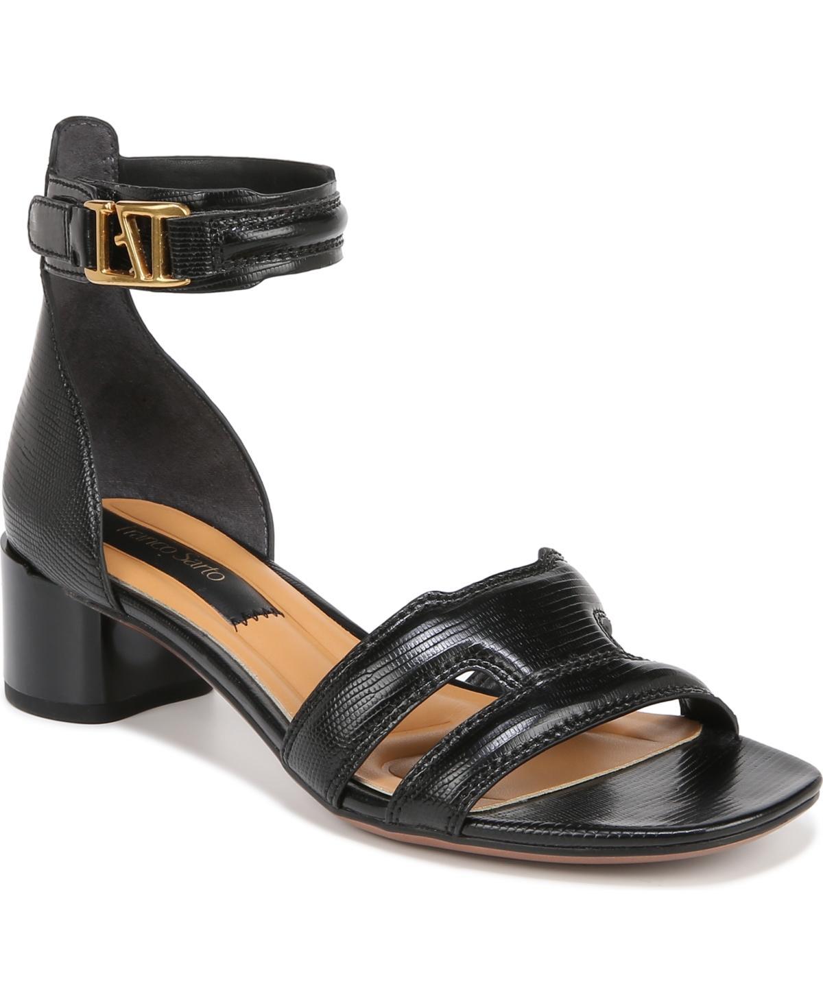 Franco Sarto Nora Ankle Strap Low Block Heel Sandals Smooth) Women's Sandals Product Image