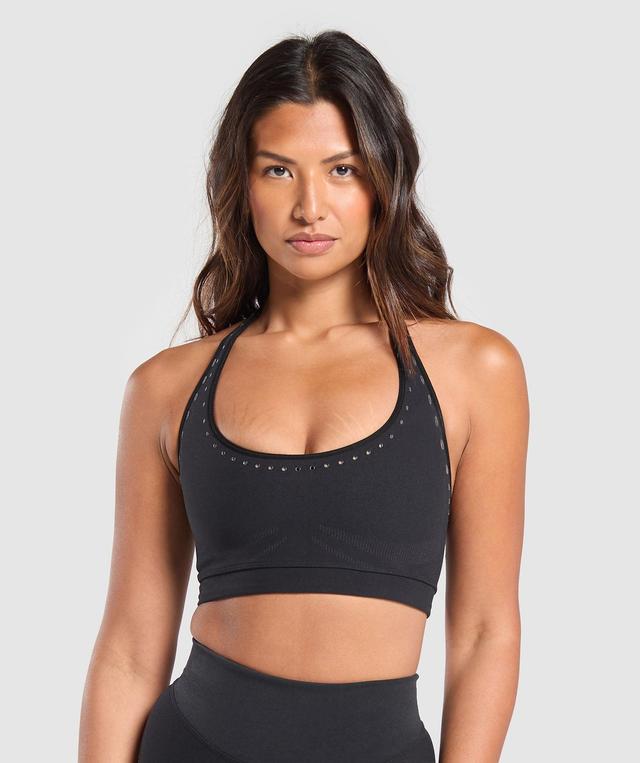 Warp Knit Seamless Halter Neck Bralette Product Image