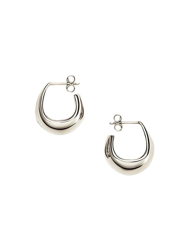 Mens Curved Mini Drop Hoop Earrings Product Image