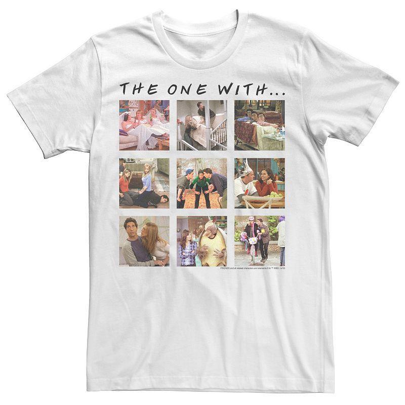 Mens Friends Group Shot The One With Character Panels Tee White Product Image