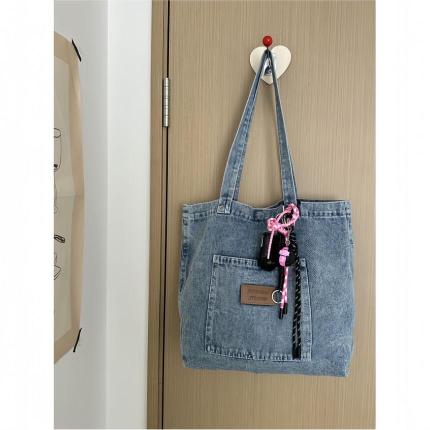 Applique Denim Shopper Bag Product Image