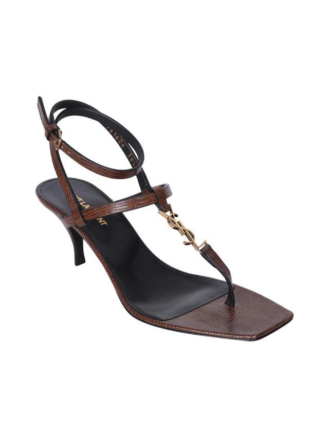 SAINT LAURENT Cassandra Brown Sandals Product Image