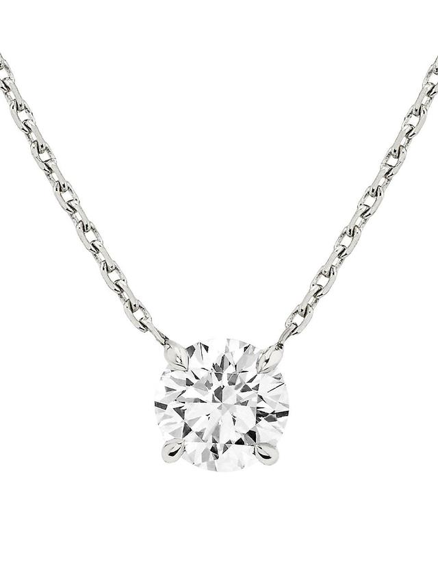 Womens Solitaire Classics 14K White Gold & 1.00 TCW Lab-Grown Diamond Brilliant Round Solitaire Necklace Product Image