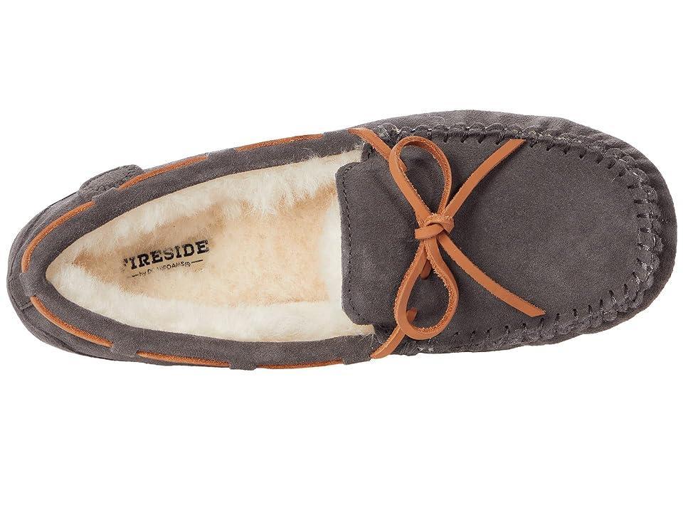 Fireside By Dearfoams Women's Victoria Genuine Shearling Lace Moccasin Chestnut Product Image