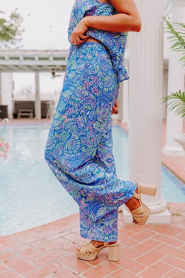 Set For Vacay High Waist Pants in Cobalt Blue Product Image