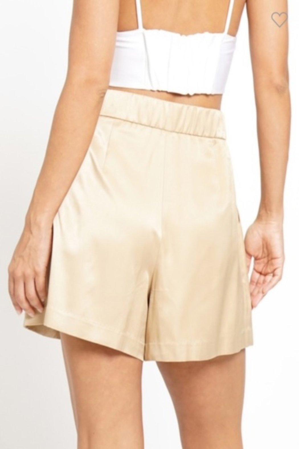 Beige Satin Shorts Product Image