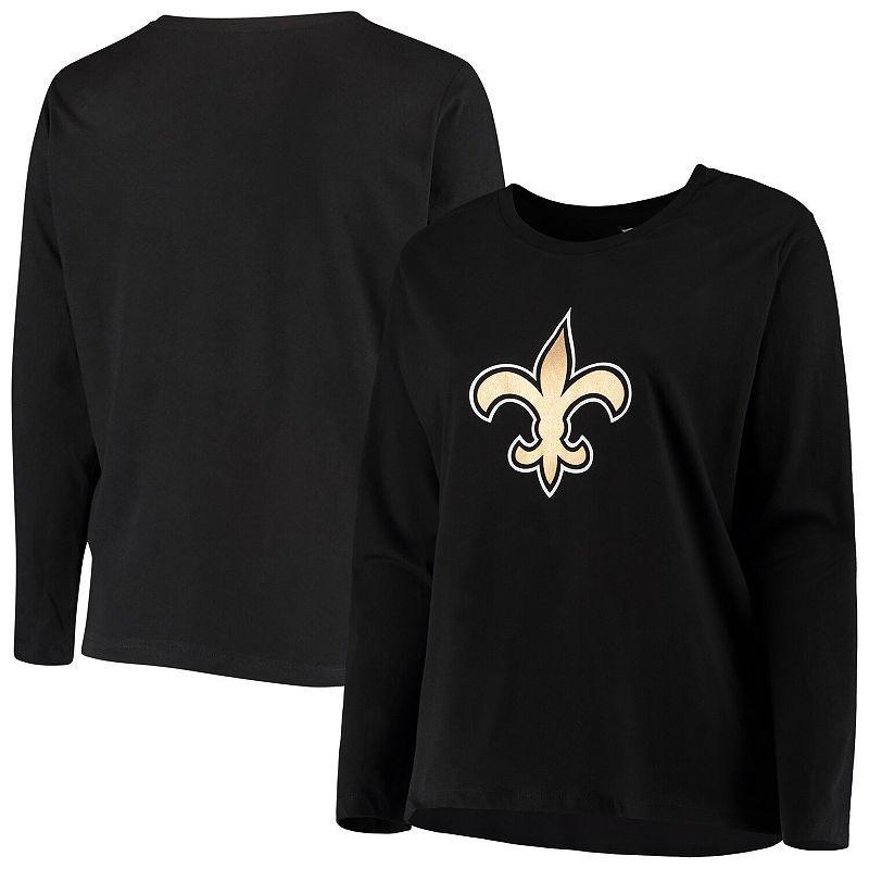 Womens Fanatics Branded New Orleans Saints Plus Size Primary Logo Long Sleeve T-Shirt Product Image