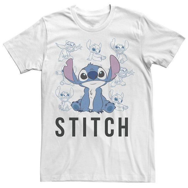 Disneys Lilo & Stitch Mens Just Adorable Stitch Sketches Tee White Product Image