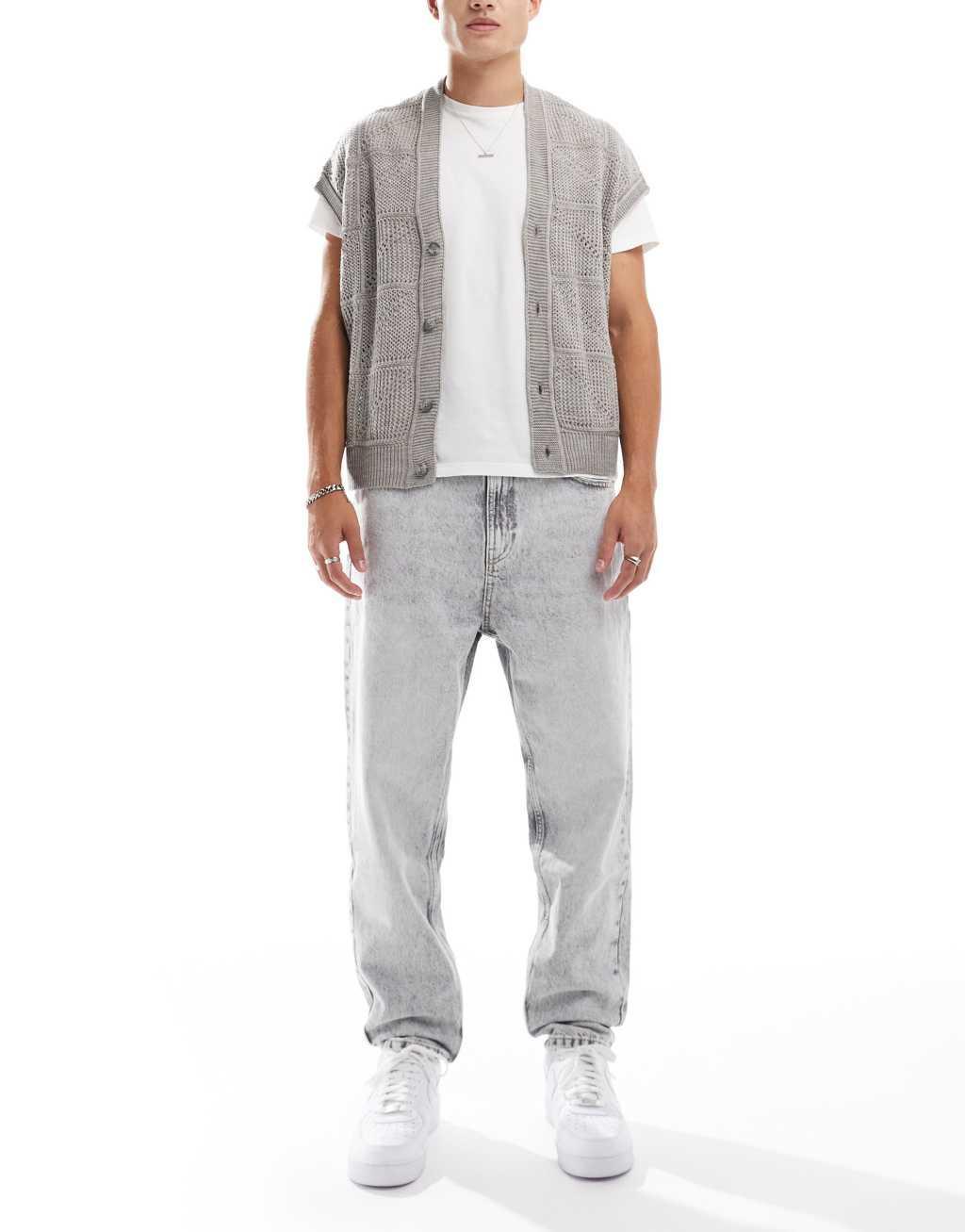 Bershka loose fit jeans in gray product image