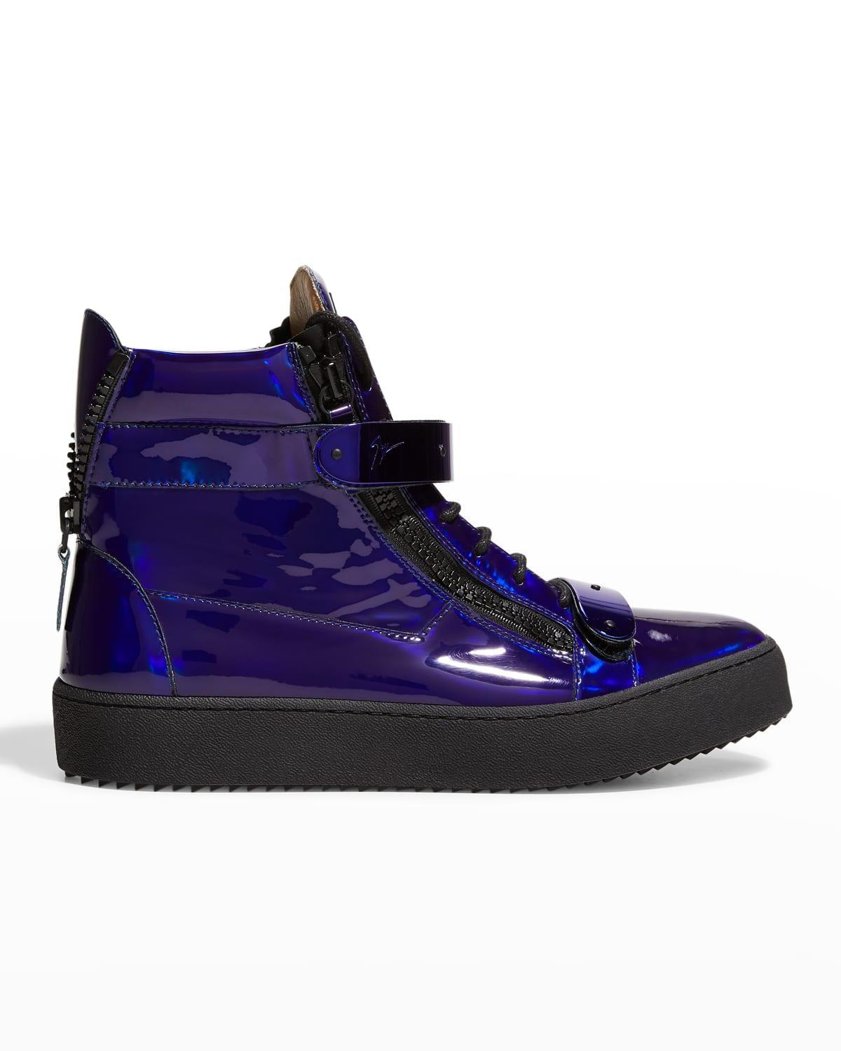 Mens Metropolis Metallic Double-Zip High-Top Sneakers Product Image