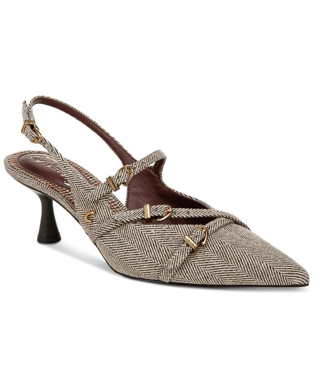 Circus Ny by Sam Edelman Womens Fraya Pointed-Toe Buckled Strappy Kitten-Heel Pumps Product Image