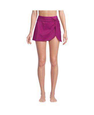 Lands End Womens Chlorine Resistant Shine Twist Front Mini Swim Cover-up Skirt Product Image