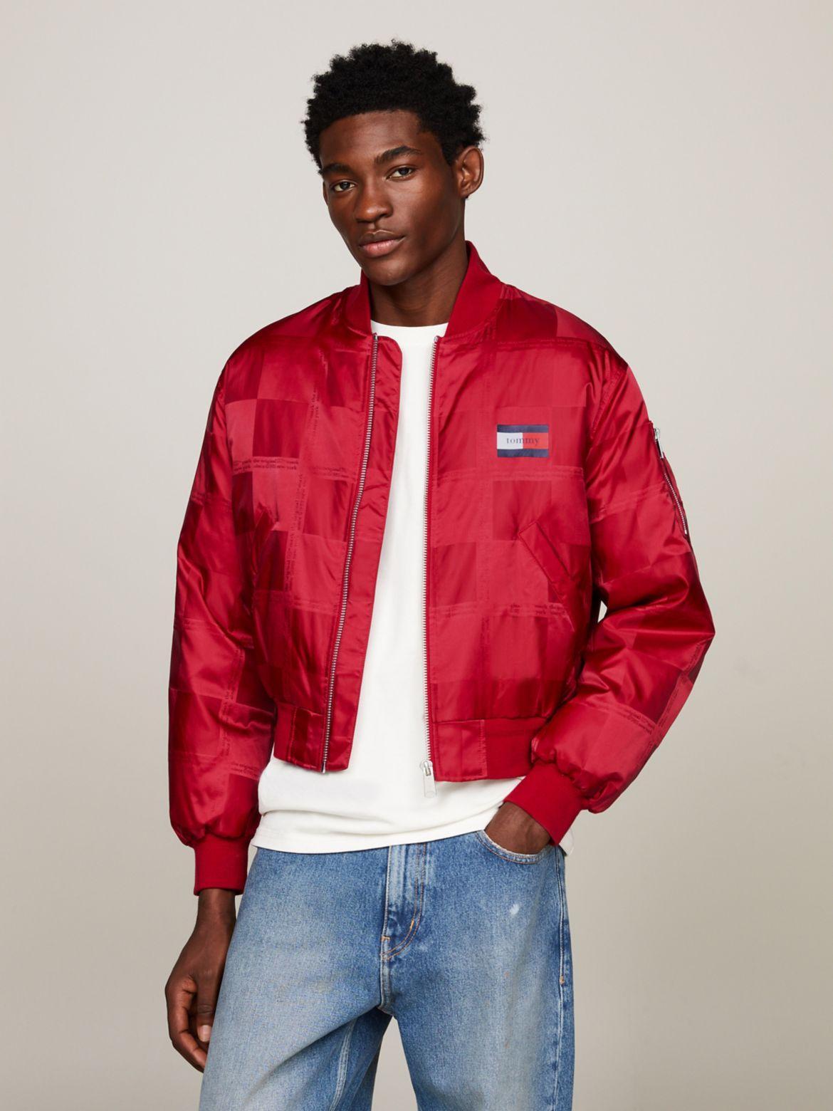 Tommy Hilfiger Men's Jacquard Check Boxy Bomber Jacket Product Image