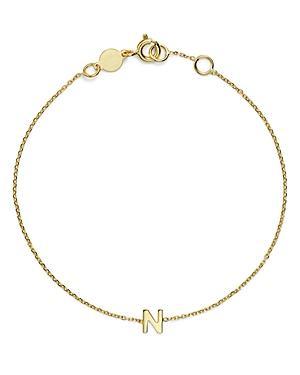 Moon & Meadow 14K Yellow Gold Initial Chain Bracelet Product Image