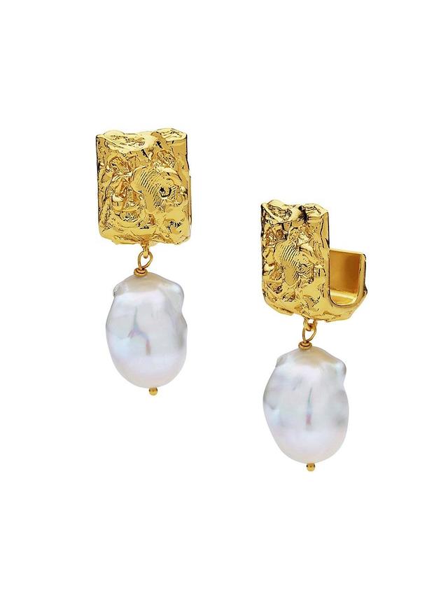 Womens Zagora Lottie 24K-Gold-Plated & Cultured Freshwater Pearl Drop Earrings Product Image