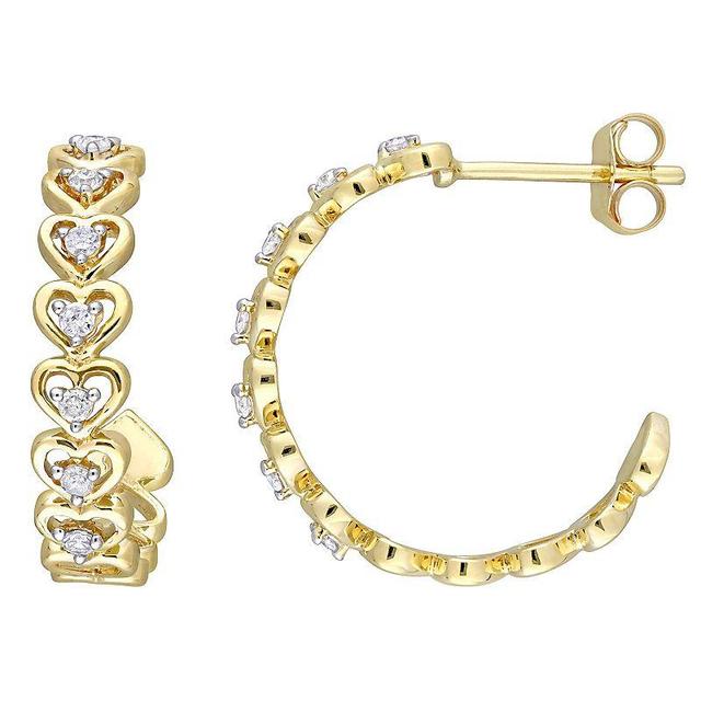 Stella Grace 10k Gold 1/5 Carat T.W Diamond Hoop Earrings, Womens, White Product Image