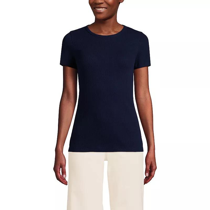 Lands End Womens Micro Rib T-Shirt Product Image