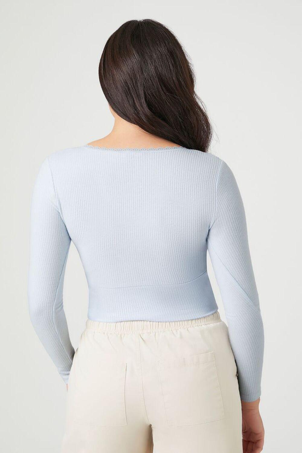 Ribbed Lace-Trim Crop Top | Forever 21 Product Image