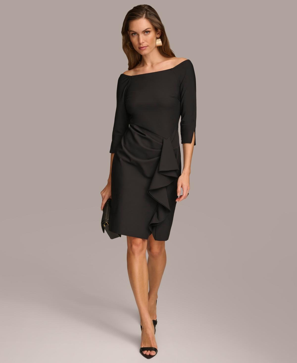 Donna Karan Womens Ruffled Sheath Dress Product Image