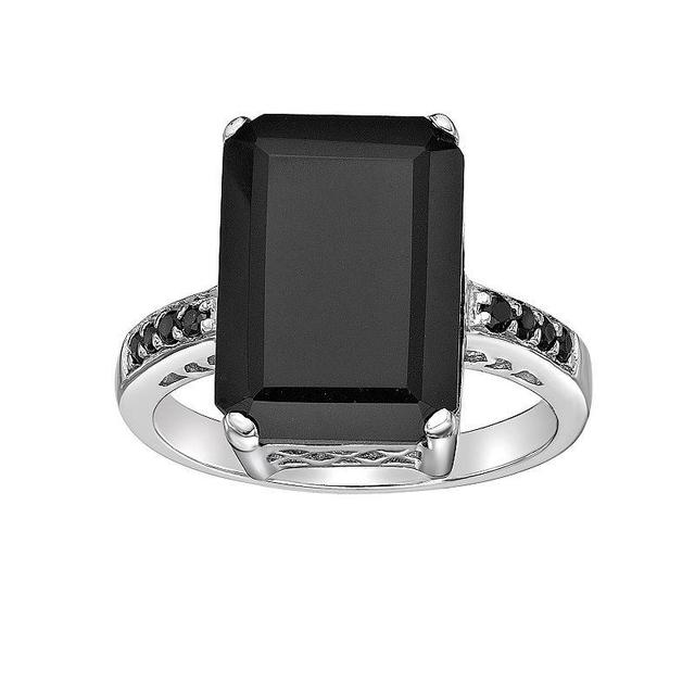 Gemminded Sterling Silver Black Onyx & Black Spinel Ring, Womens Product Image