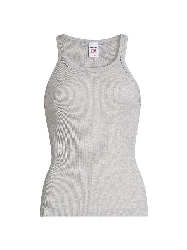 Womens Ribbed Cotton-Blend Tank Product Image