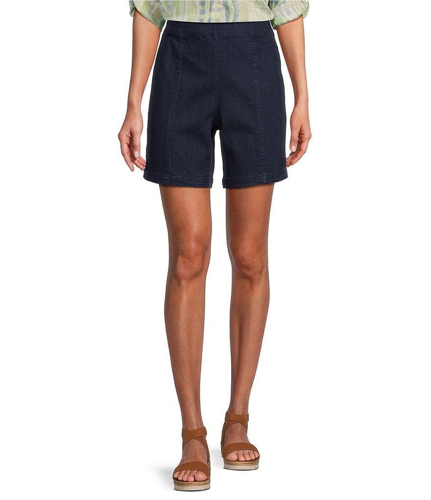 Intro Nia Hollywood Waist Stretch Freedom Seam Detail Denim Pull-On Shorts Product Image