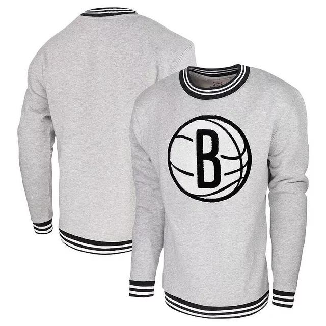 Mens Stadium Essentials Heather Gray Brooklyn Nets Club Level Pullover Sweatshirt Product Image