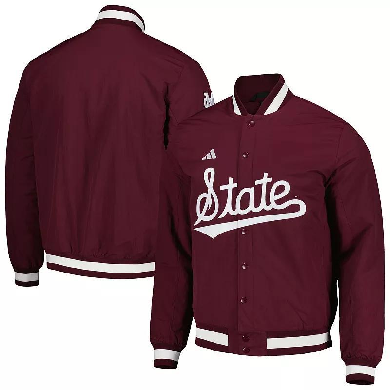 Mens adidas Maroon Mississippi State Bulldogs Baseball Coaches Full-Snap Jacket Product Image