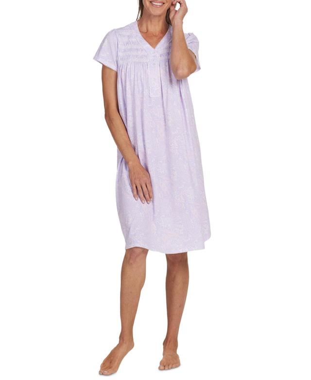 Miss Elaine Womens Paisley Short-Sleeve Nightgown - Peach Product Image