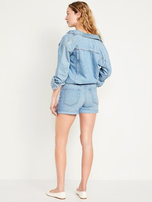 High-Waisted Wow Jean Shorts -- 3-inch inseam Product Image