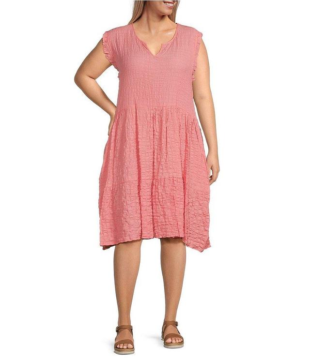 Nurture by Westbound Plus Size Cap Flutter Sleeve Short Dress Product Image