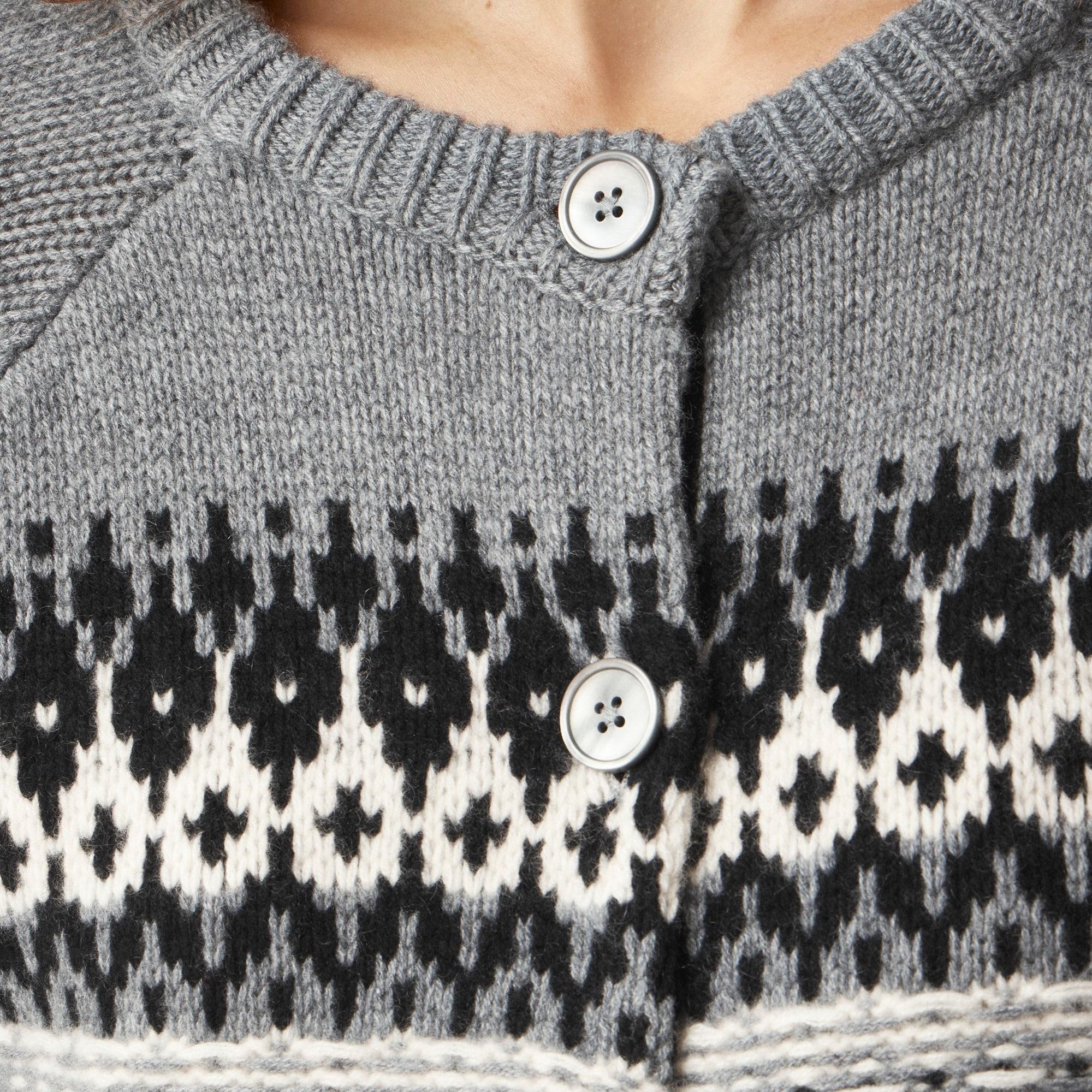 Cashmere relaxed Fair Isle cardigan sweater Product Image