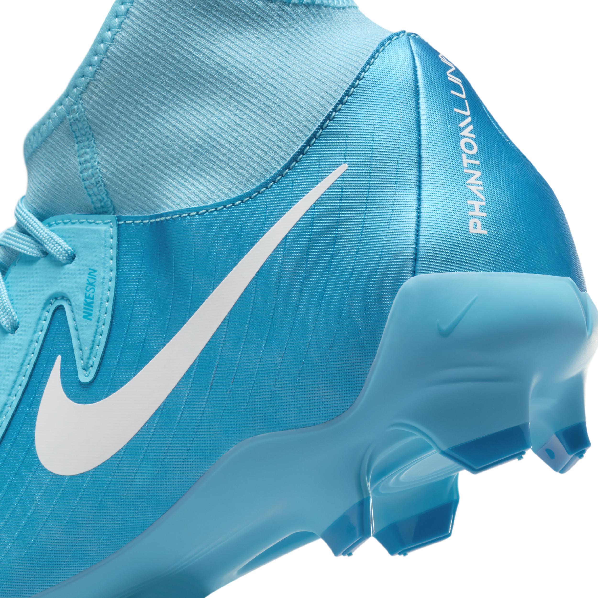 Nike Mens Nike Phantom Luna II Academy FG/MG - Mens Soccer Shoes Blue Fury/White Product Image