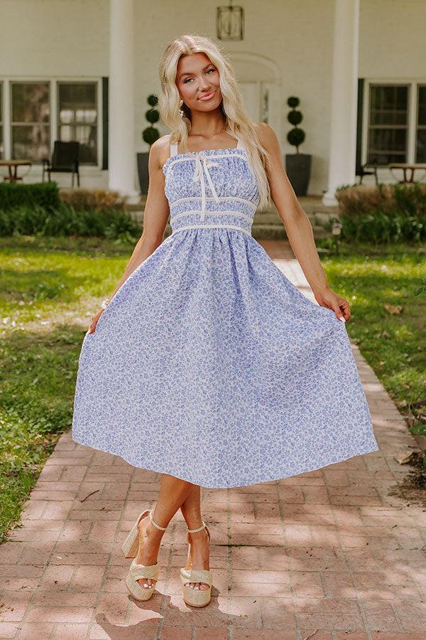 Garden Gorgeous Jacquard Midi in Blue Product Image