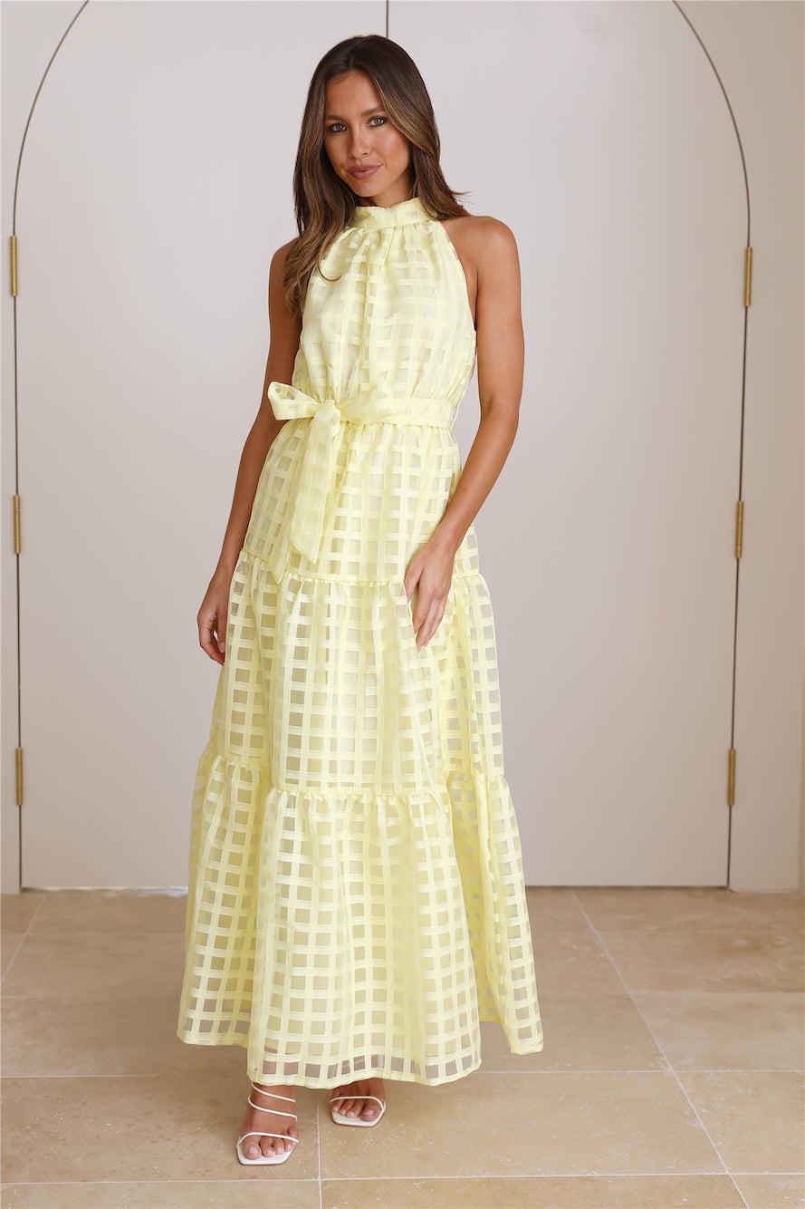 Summertime Picnic Maxi Dress Lemon  Product Image