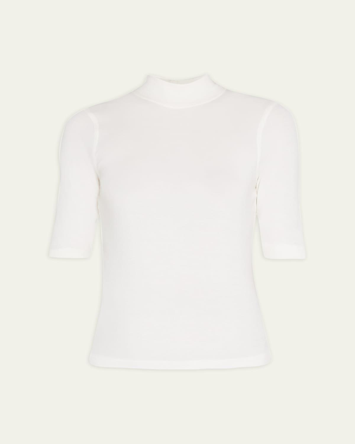 Womens Ribbed Mockneck T-Shirt Product Image