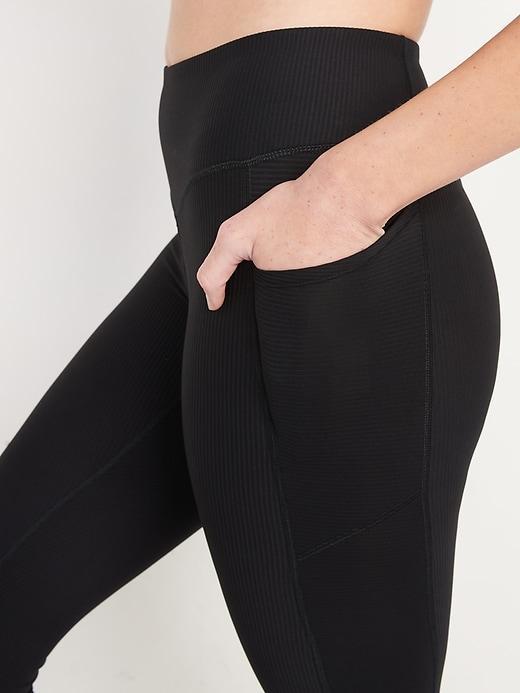 High-Waisted PowerSoft Ribbed 7/8 Leggings Product Image