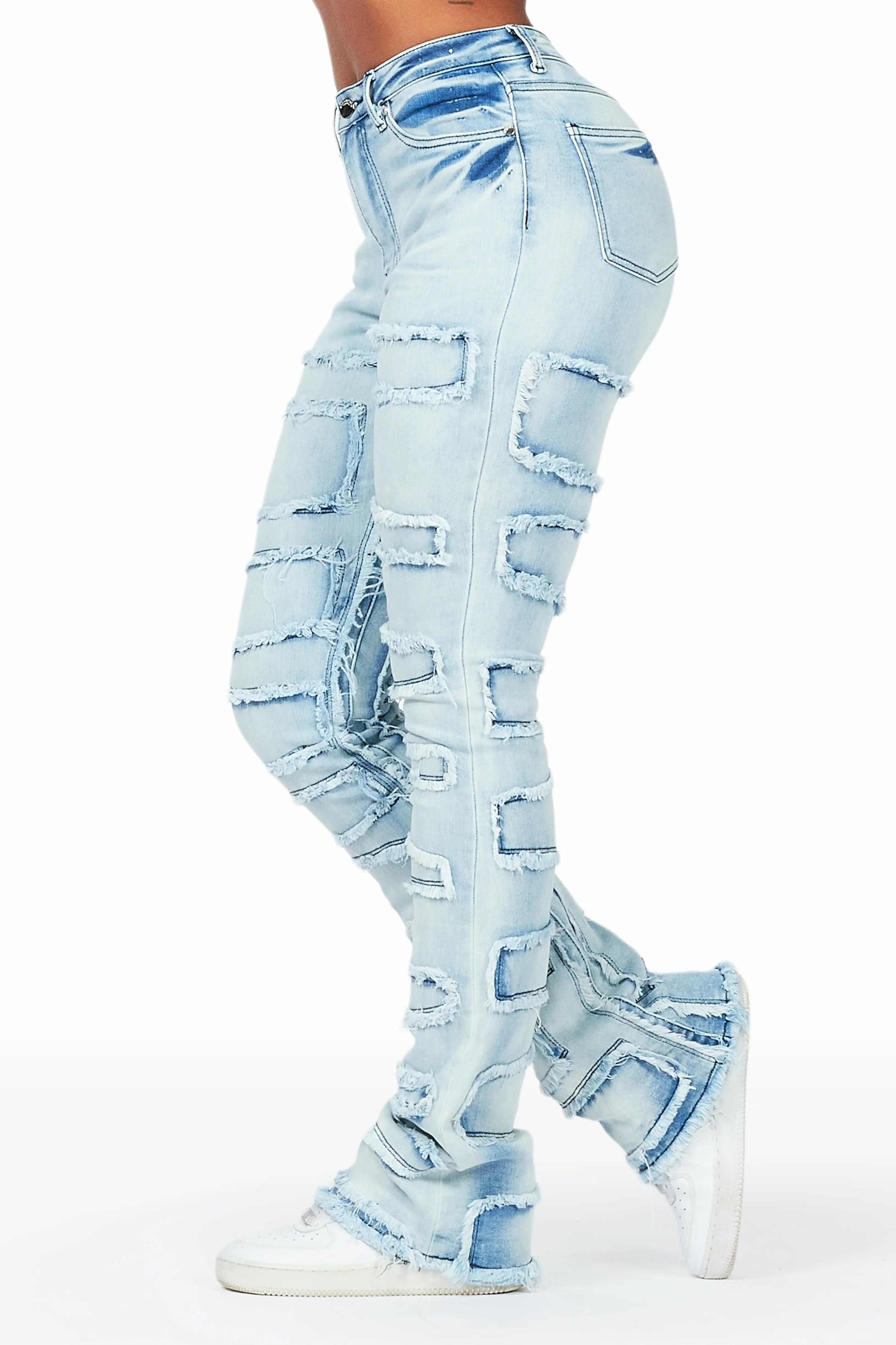 Zariyah Light Wash Stacked Flare Jean Female Product Image