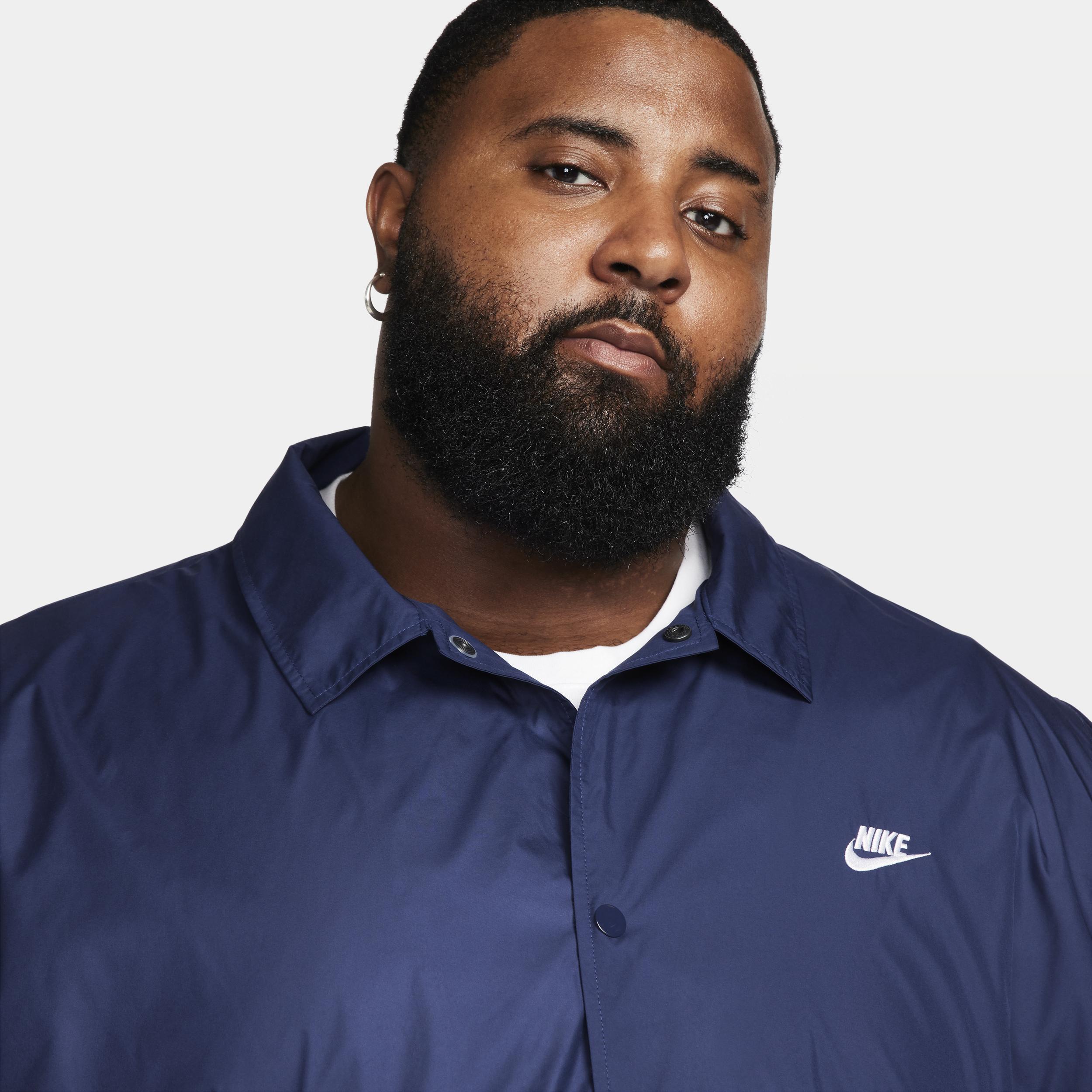 Big & Tall Nike Club Coaches Jacket, Mens Black Navy Product Image