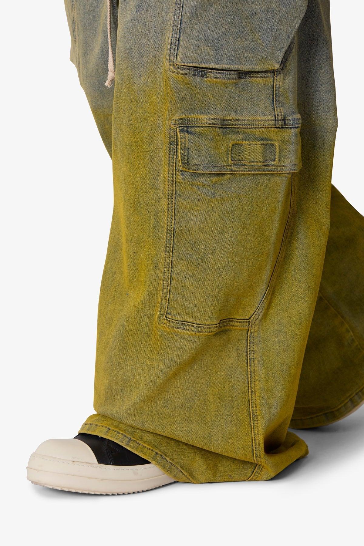 K13 Rave Double Cargo Pants - Blue/Yellow Product Image