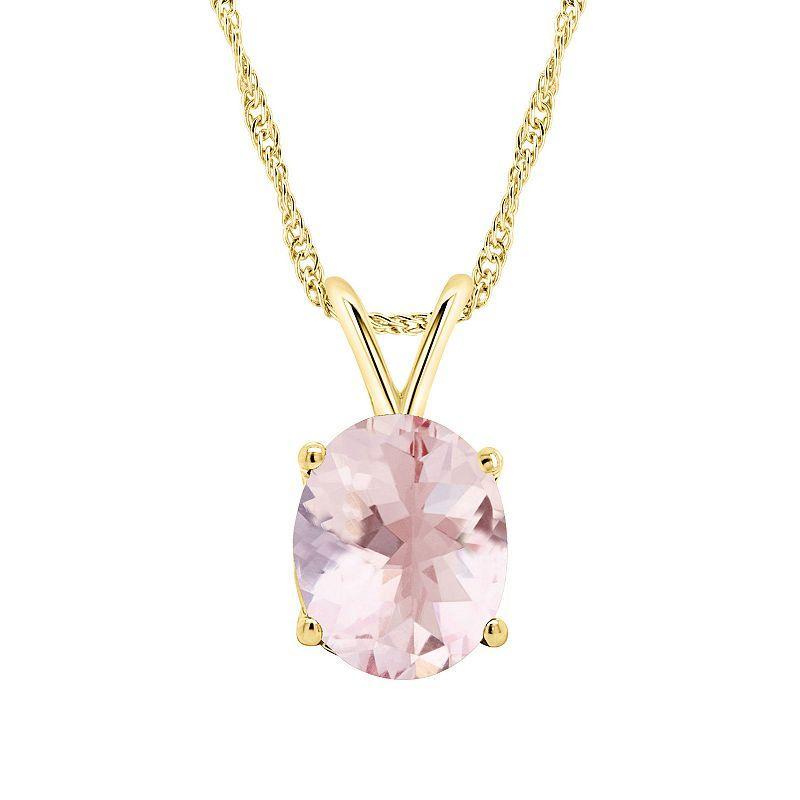 Alyson Layne 14K Gold Morganite Oval Pendant Necklace, Womens 14k White Gold Product Image