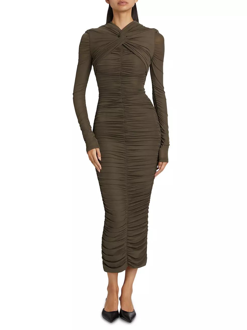 Derek Ruched Twist-Detail Maxi Dress Product Image