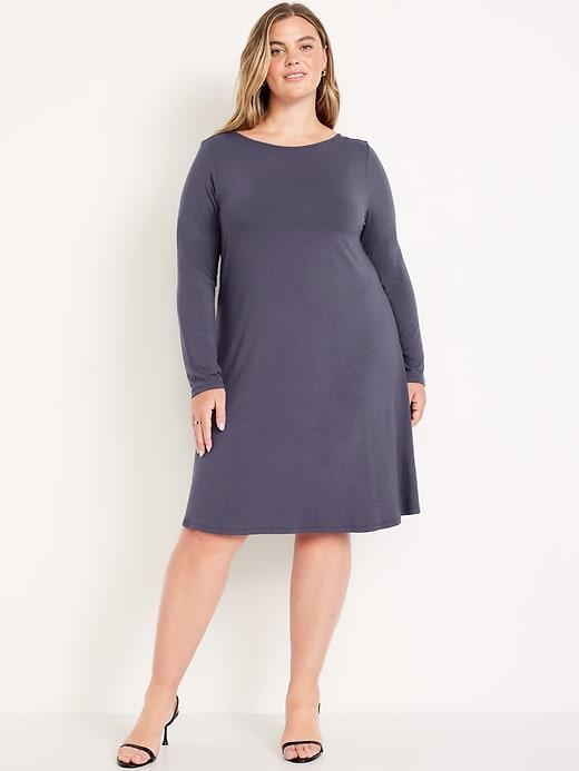 Long-Sleeve Mini Swing Dress Product Image