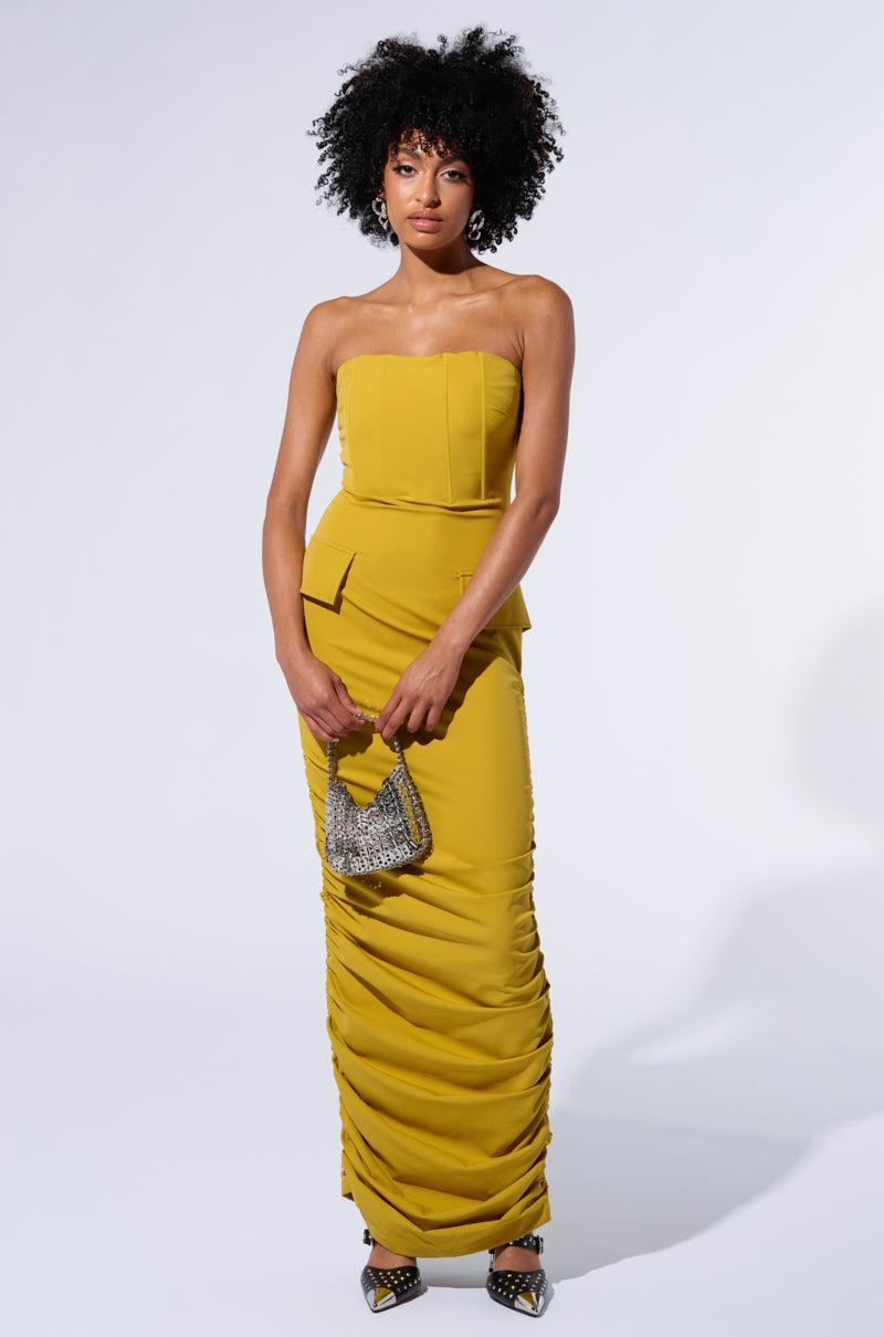 ASH STRAPLESS CARGO MAXI DRESS Product Image