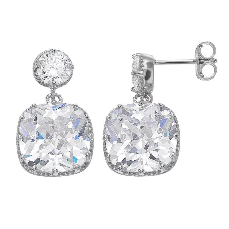 Rosabella Sterling Silver Cubic Zirconia Dangle Earrings, Womens Product Image