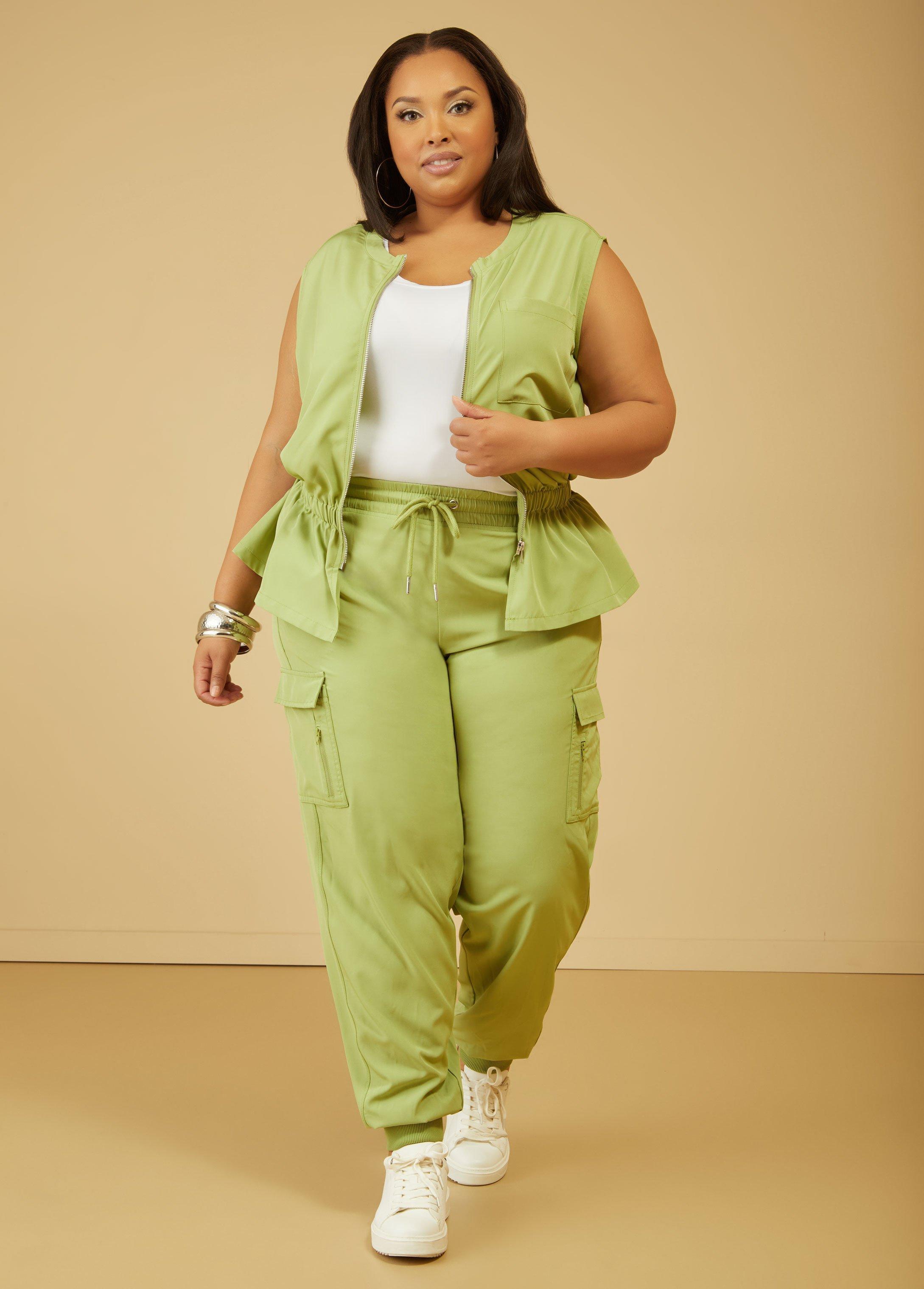 Plus Size Drawstring Cargo Joggers, - Ashley Stewart Product Image