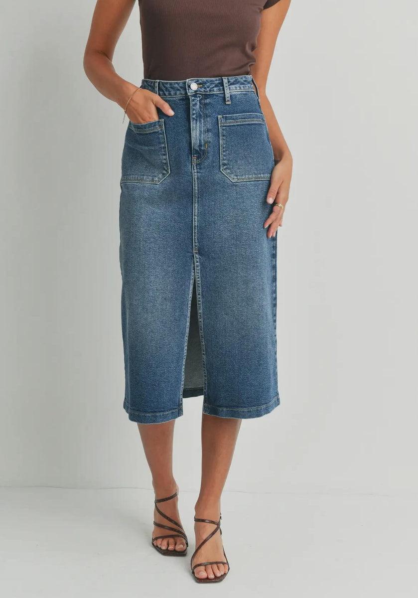 Utility Pocket Denim Skirt product image