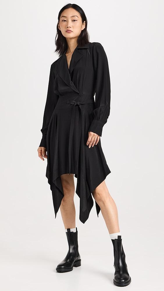 Jason Wu Long Sleeve Silk CDC Shirt Dress with Asymmetric Hem | Shopbop Product Image