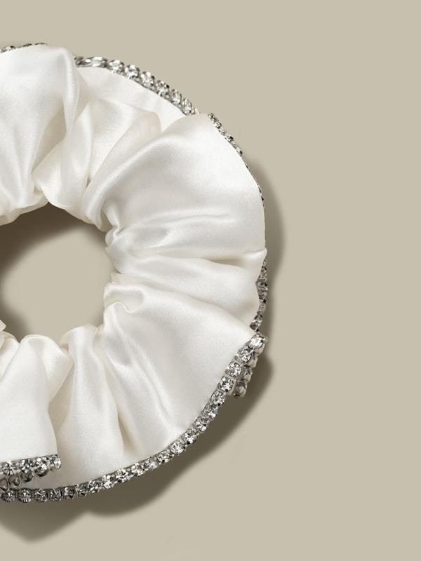 Silk Scrunchies with Rhinestones Set Product Image