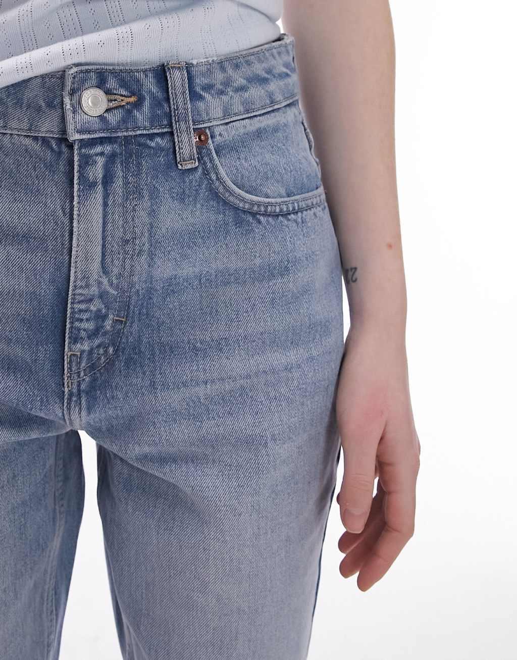 Topshop Original high rise Mom jeans in bleach Product Image